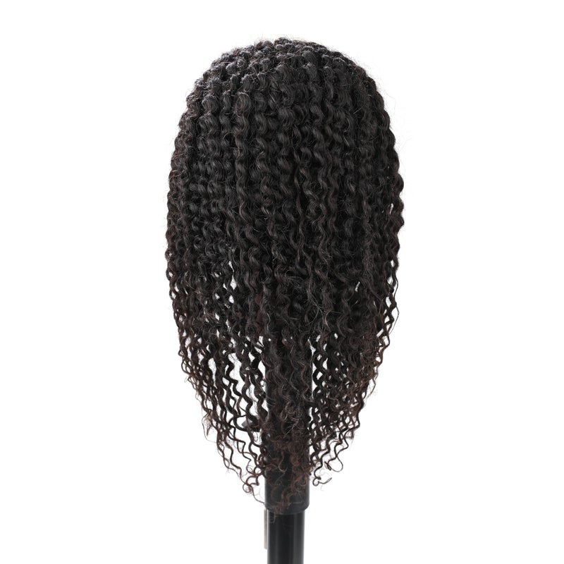 Stancia Black Mannequin Head 100% Human Hair, African American Hair Texture Styling Head, Hair Mannequin for Practice Cornrowing Braiding and Twisting (with Table Clamp) - Image 3